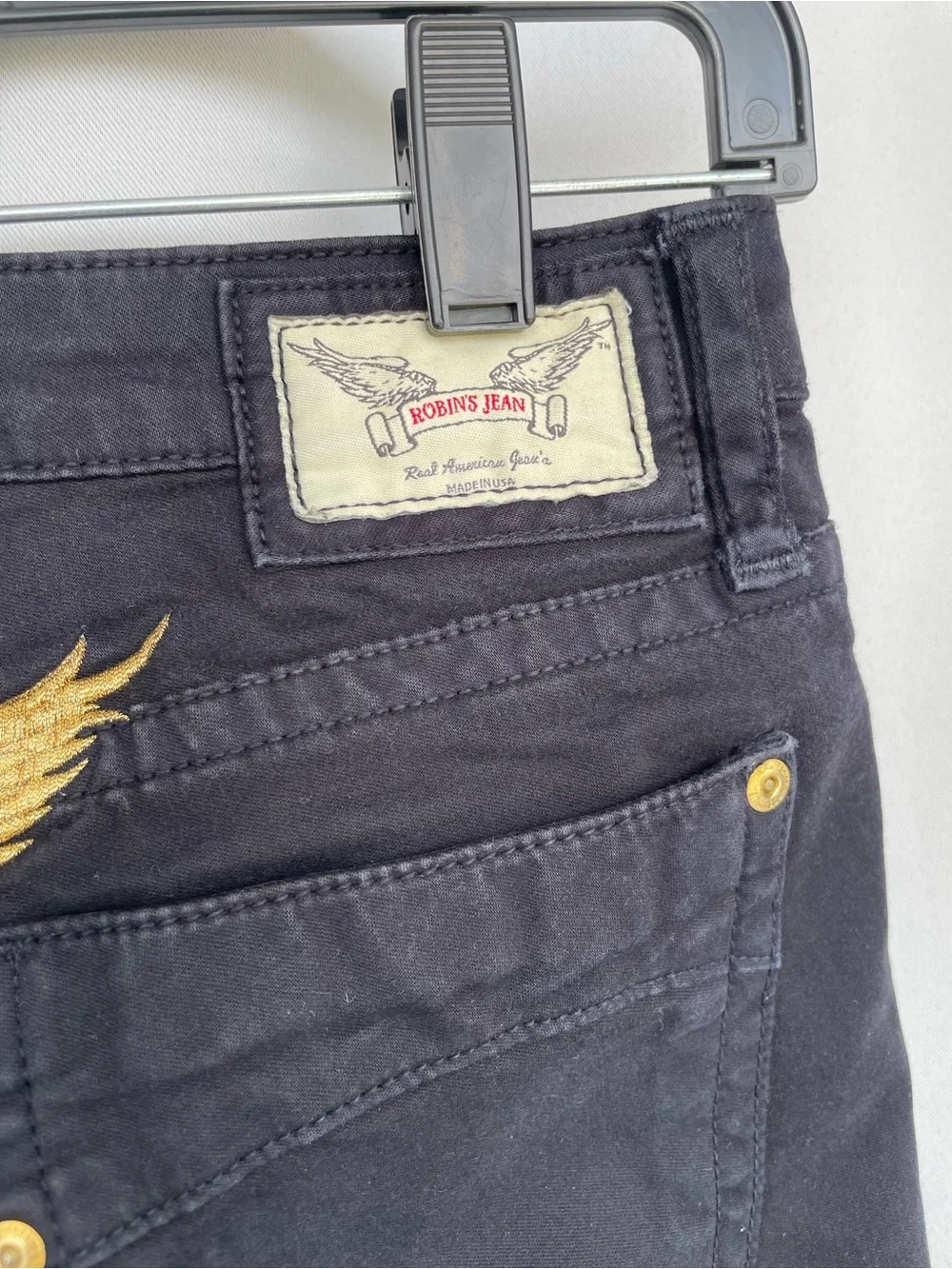 Robin's Jean Women's Black Skinny Jeans with Gold Hardware